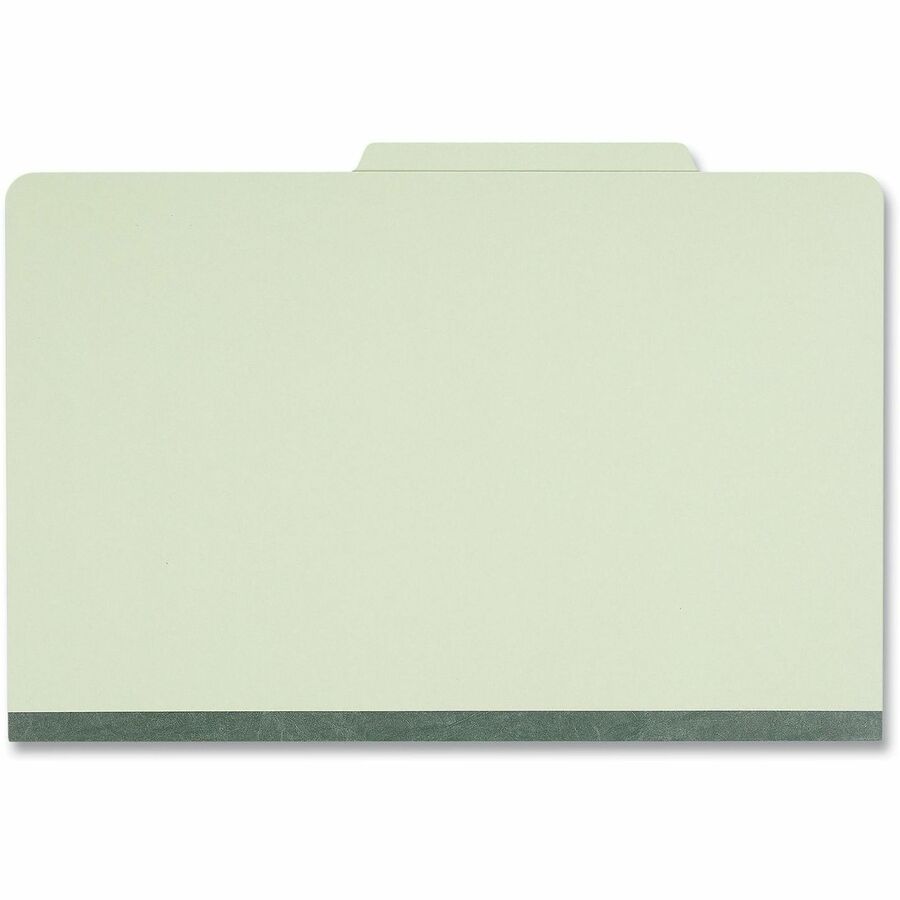 Eight-Section Pressboard Classification Folders, 3" Expansion, 3 Dividers, 8 Fasteners, Legal Size, Green Exterior, 10/Box