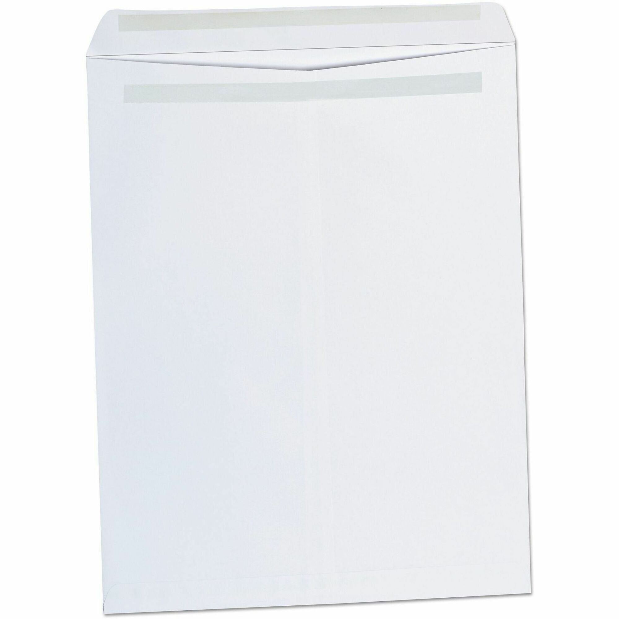 Self-Stick Open End Catalog Envelope, #15 1/2, Square Flap, Self-Adhesive Closure, 12 x 15.5, White, 100/Box