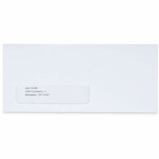 Peel Seal Strip Business Envelope, Address Window, #10, Square Flap, Self-Adhesive Closure, 4.13 x 9.5, White, 500/Box