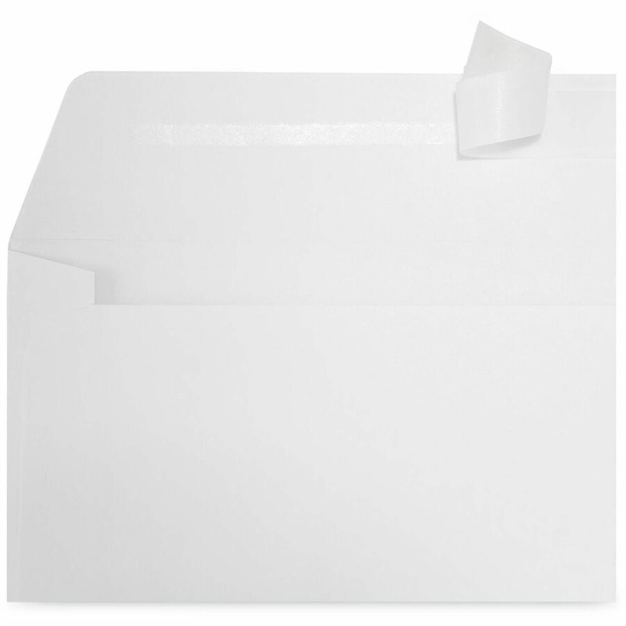 Peel Seal Strip Business Envelope, Address Window, #10, Square Flap, Self-Adhesive Closure, 4.13 x 9.5, White, 500/Box