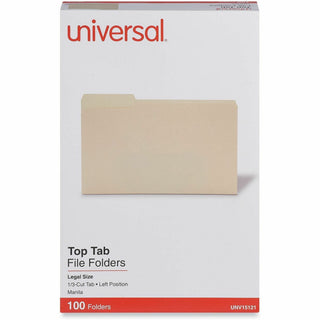 Top Tab File Folders, 1/3-Cut Tabs: Left Position, Legal Size, 0.75" Expansion, Manila, 100/Box