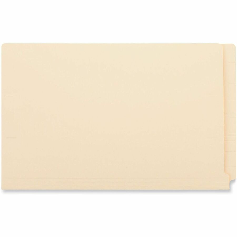 Reinforced End Tab Fastener Folders, 0.75" Expansion, 2 Fasteners, Legal Size, Manila Exterior, 50/Box