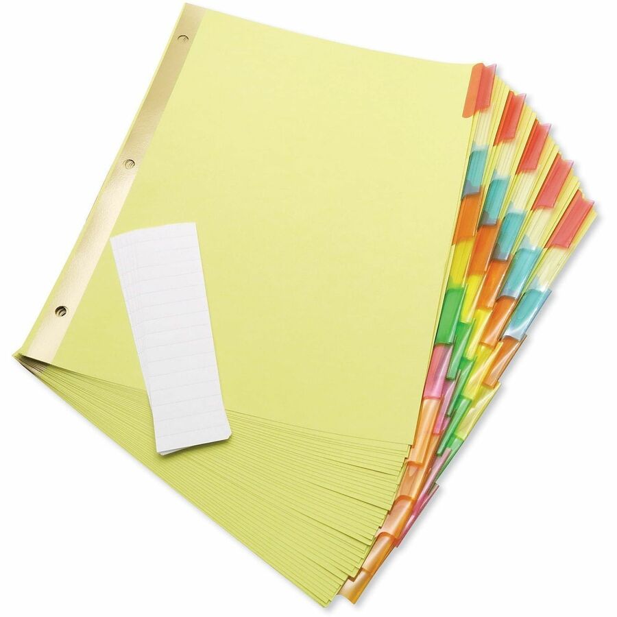 Deluxe Extended Insertable Tab Indexes, 8-Tab, 11 x 8.5, Buff, Assorted Tabs, 6 Sets