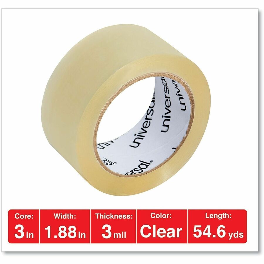 Heavy-Duty Box Sealing Tape, 3" Core, 1.88" x 54.6 yds, Clear, 36/Box