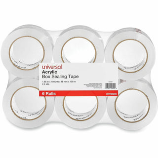 Deluxe General-Purpose Acrylic Box Sealing Tape, 2 mil, 3" Core, 1.88" x 109 yds, Clear, 6/Pack