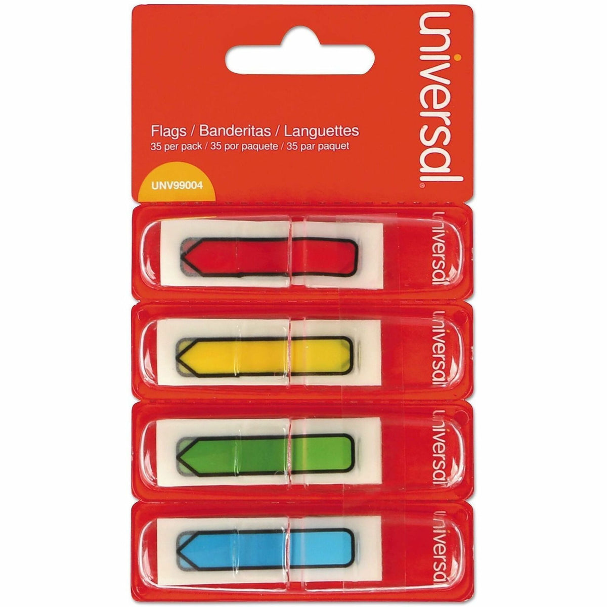 Page Flags, Assorted Colors, 35 Flags/Dispenser, 4 Dispensers/Pack