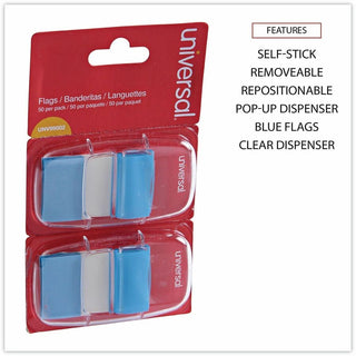 Page Flags, Blue, 50 Flags/Dispenser, 2 Dispensers/Pack