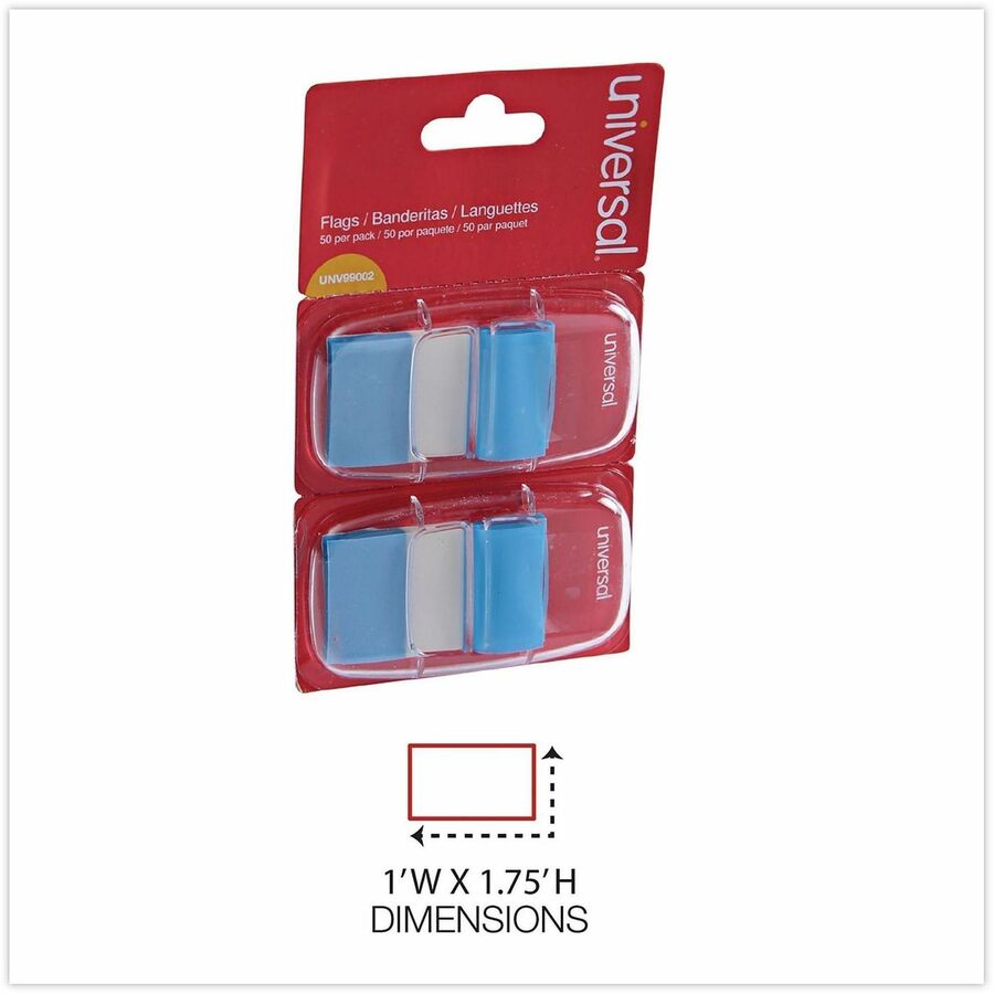 Page Flags, Blue, 50 Flags/Dispenser, 2 Dispensers/Pack