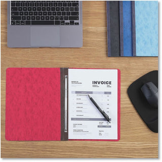 Pressboard Report Cover, Two-Piece Prong Fastener, 3" Capacity, 8.5 x 11, Dark Blue/Dark Blue
