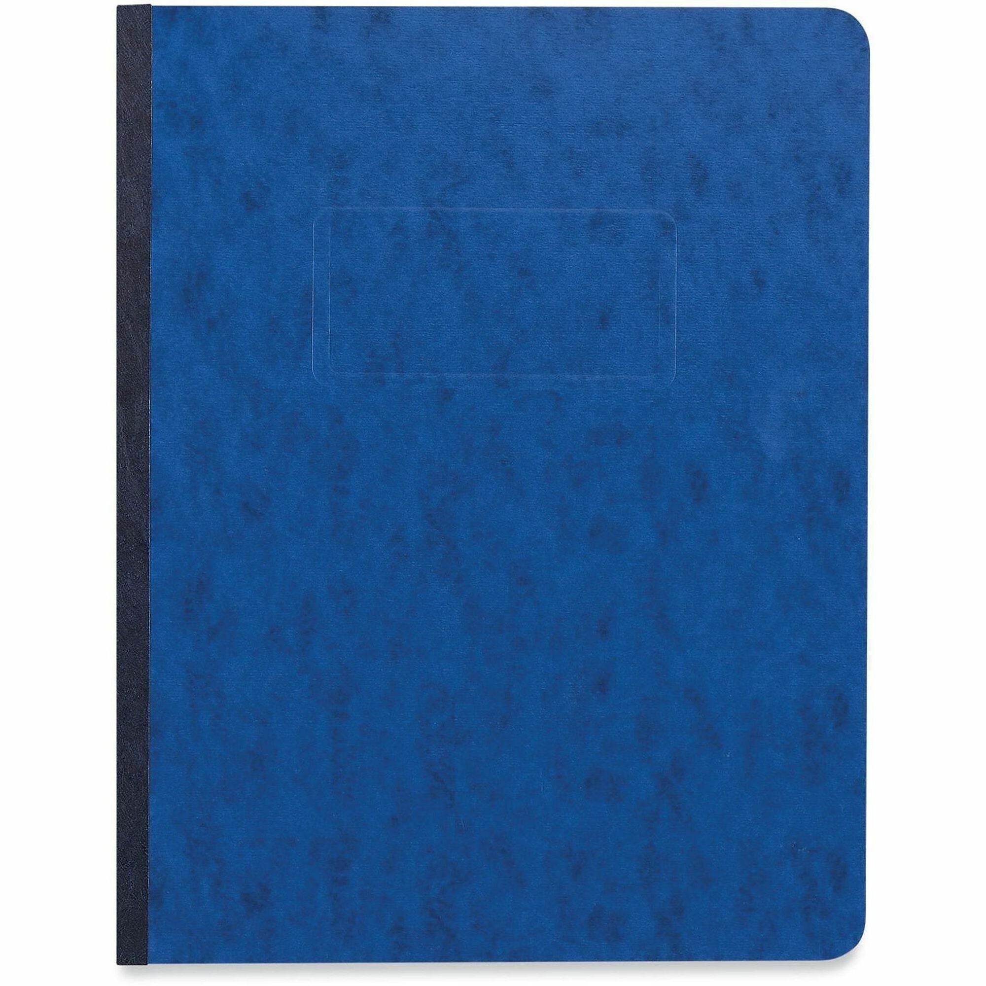 Pressboard Report Cover, Two-Piece Prong Fastener, 3" Capacity, 8.5 x 11, Dark Blue/Dark Blue