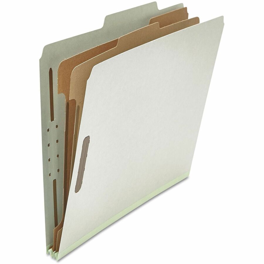 Six-Section Pressboard Classification Folders, 2" Expansion, 2 Dividers, 6 Fasteners, Letter Size, Gray Exterior, 10/Box