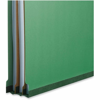 Bright Colored Pressboard Classification Folders, 2" Expansion, 1 Divider, 4 Fasteners, Legal Size, Emerald Green, 10/Box