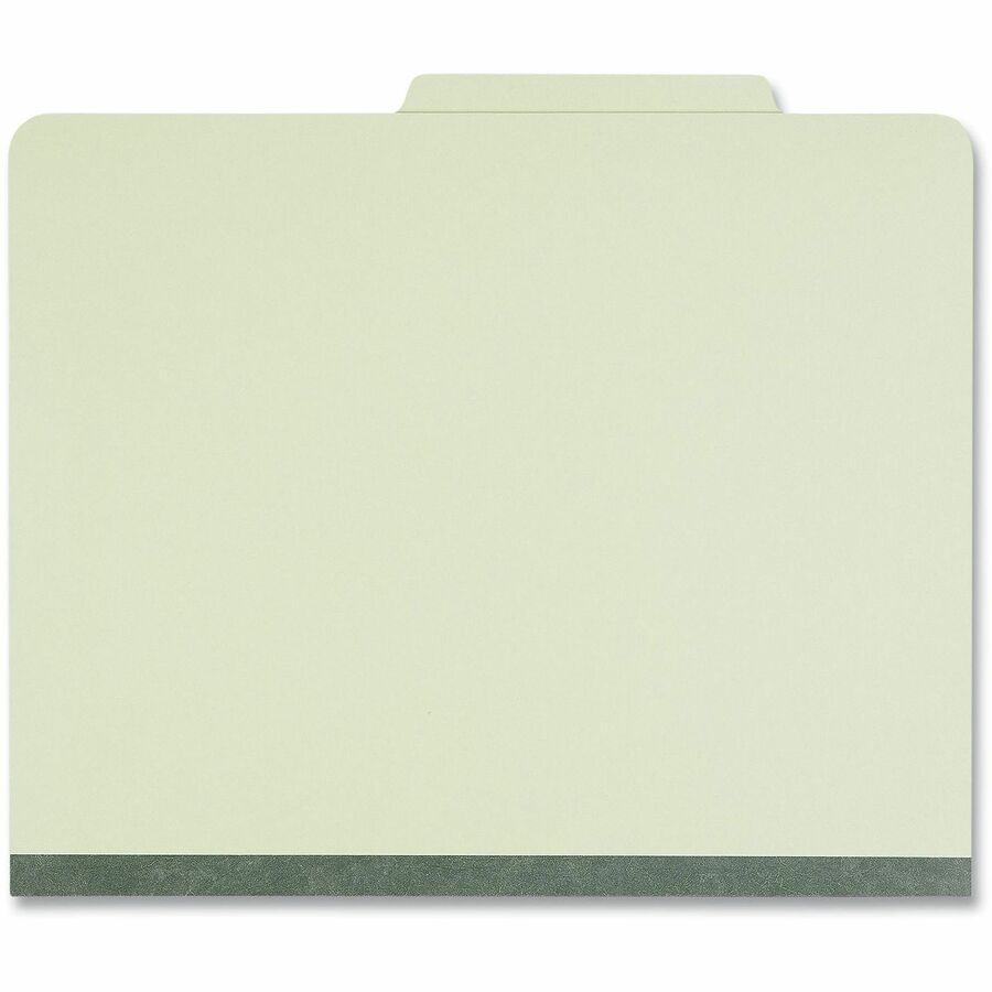 Six-Section Pressboard Classification Folders, 2" Expansion, 2 Dividers, 6 Fasteners, Letter Size, Green Exterior, 10/Box
