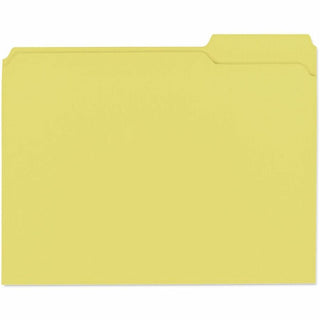 Reinforced Top-Tab File Folders, 1/3-Cut Tabs: Assorted, Letter Size, 1" Expansion, Yellow, 100/Box