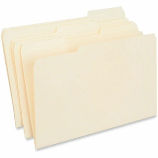 Interior File Folders, 1/3-Cut Tabs: Assorted, Legal Size, 9.5-pt Manila, 100/Box