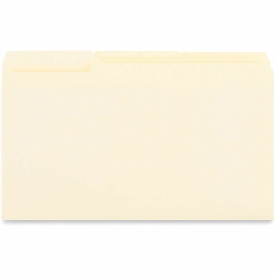 Interior File Folders, 1/3-Cut Tabs: Assorted, Legal Size, 9.5-pt Manila, 100/Box