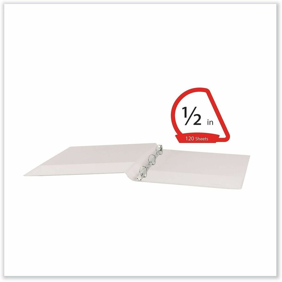 Slant D-Ring View Binder, 3 Rings, 0.5" Capacity, 11 x 8.5, White
