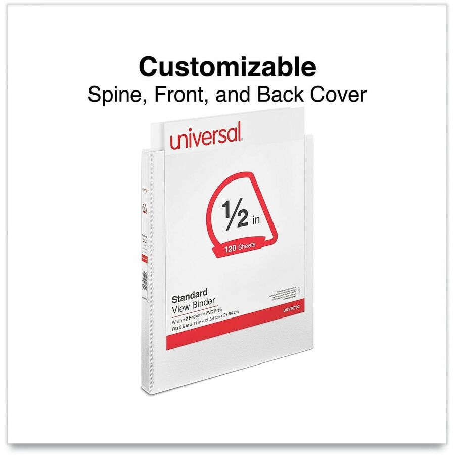 Slant D-Ring View Binder, 3 Rings, 0.5" Capacity, 11 x 8.5, White