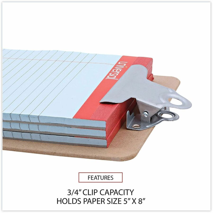Hardboard Clipboard, 0.75" Clip Capacity, Holds 5 x 8 Sheets, Brown