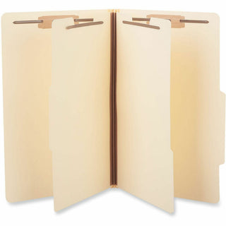 Six-Section Classification Folders, 2" Expansion, 2 Dividers, 6 Fasteners, Legal Size, Manila Exterior, 15/Box