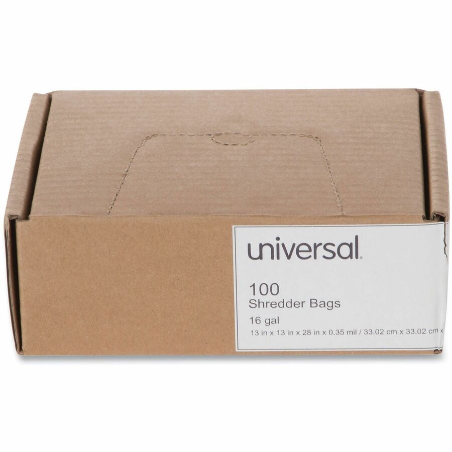 High-Density Shredder Bags, 16 gal Capacity, 100/Box
