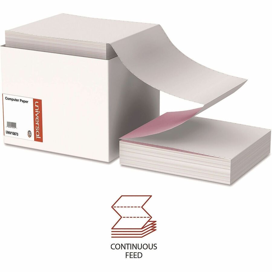 Printout Paper, 3-Part, 15 lb Bond Weight, 9.5 x 11, White/Canary/Pink, 1,200/Carton