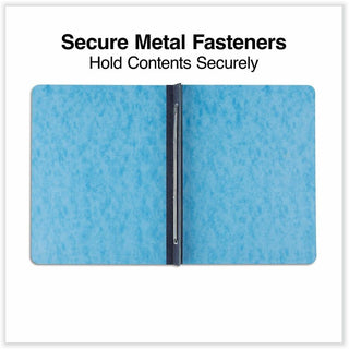 Pressboard Report Cover, Two-Piece Prong Fastener, 3" Capacity, 8.5 x 11, Light Blue/Light Blue