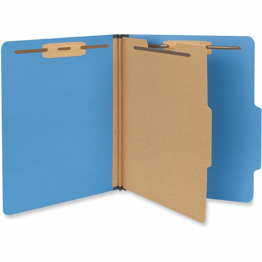 Bright Colored Pressboard Classification Folders, 2" Expansion, 1 Divider, 4 Fasteners, Letter Size, Cobalt Blue, 10/Box