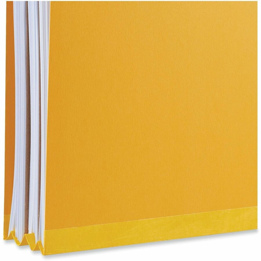 Bright Colored Pressboard Classification Folders, 2" Expansion, 1 Divider, 4 Fasteners, Letter Size, Yellow Exterior, 10/Box