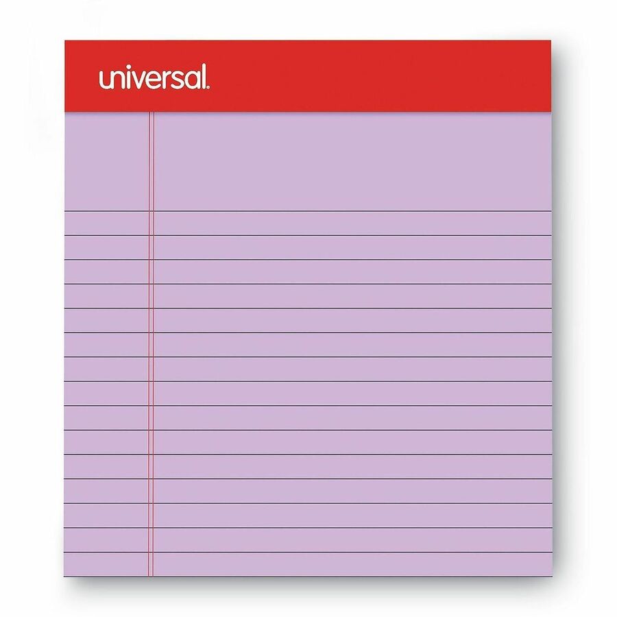 Colored Perforated Ruled Writing Pads, Narrow Rule, 50 Orchid 5 x 8 Sheets, Dozen
