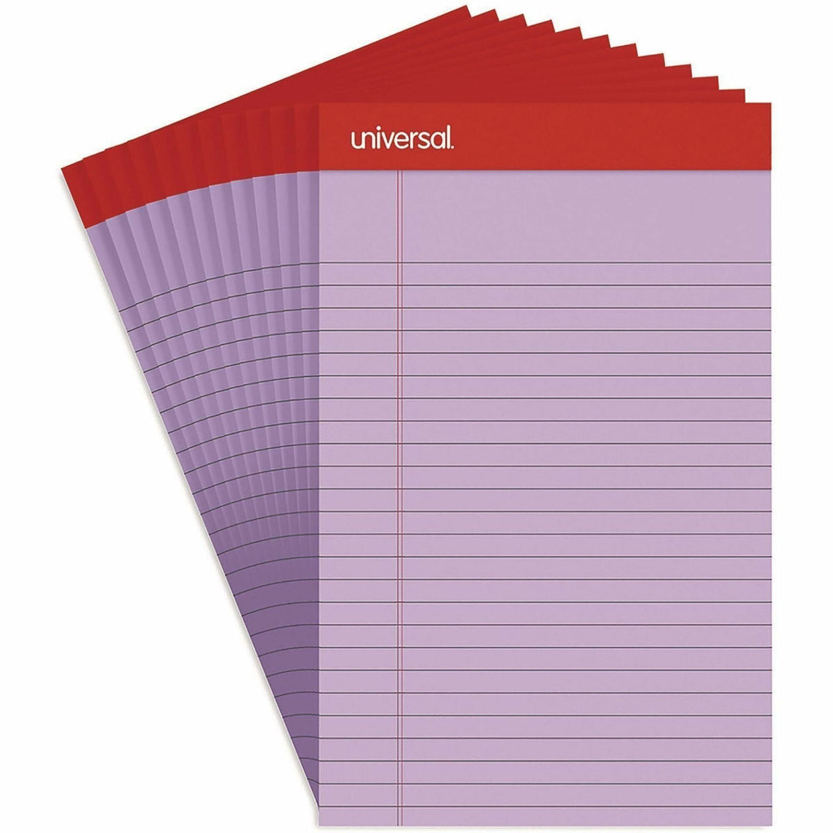 Colored Perforated Ruled Writing Pads, Narrow Rule, 50 Orchid 5 x 8 Sheets, Dozen