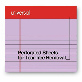 Colored Perforated Ruled Writing Pads, Narrow Rule, 50 Orchid 5 x 8 Sheets, Dozen