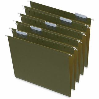 Box Bottom Hanging File Folders, 1" Capacity, Letter Size, 1/5-Cut Tabs, Standard Green, 25/Box