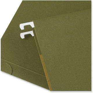 Box Bottom Hanging File Folders, 1" Capacity, Letter Size, 1/5-Cut Tabs, Standard Green, 25/Box