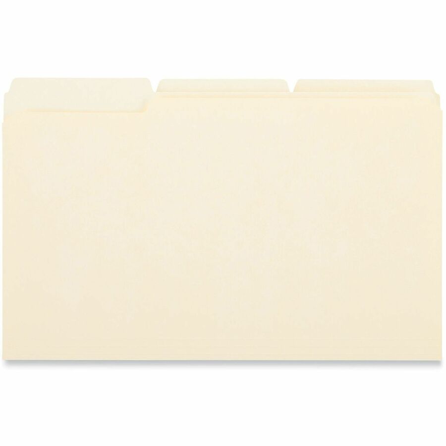 Double-Ply Top Tab Manila File Folders, 1/3-Cut Tabs: Assorted, Legal Size, 0.75" Expansion, Manila, 100/Box