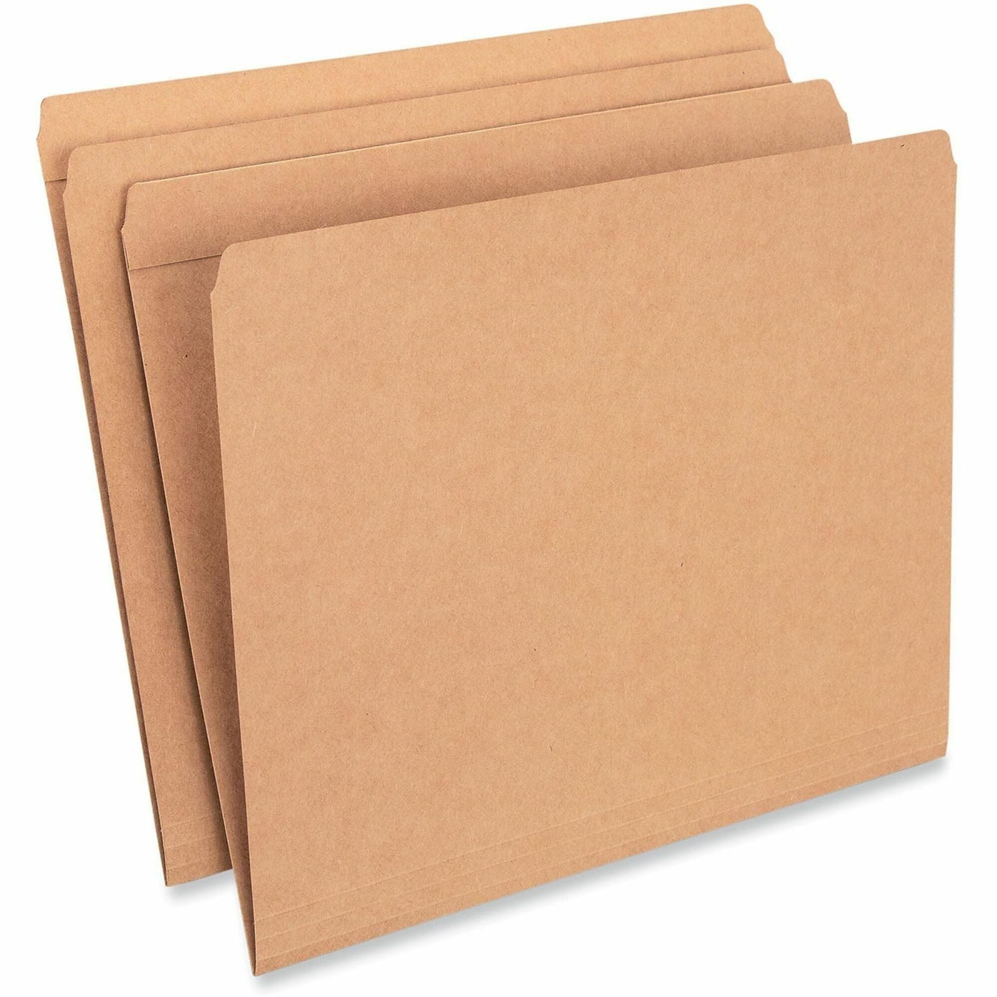 Reinforced Kraft Top Tab File Folders, Straight Tabs, Letter Size, 0.75" Expansion, Brown, 100/Box