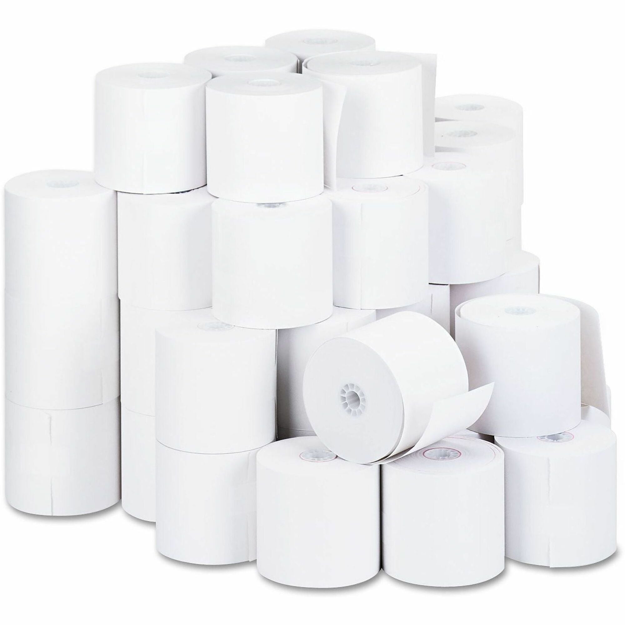 Impact and Inkjet Print Bond Paper Rolls, 0.5" Core, 2.75" x 190 ft, White, 50/Carton