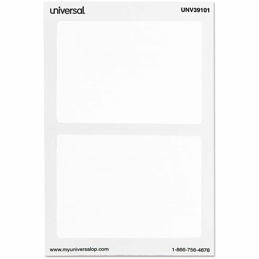 Plain Self-Adhesive Name Badges, 3 1/2 x 2 1/4, White, 100/Pack