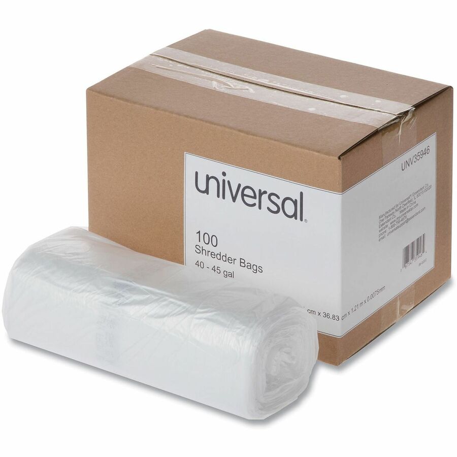 High-Density Shredder Bags, 40-45 gal Capacity, 100/Box