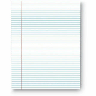Glue Top Pads, Narrow Rule, 50 White 8.5 x 11 Sheets, Dozen