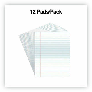 Glue Top Pads, Narrow Rule, 50 White 8.5 x 11 Sheets, Dozen