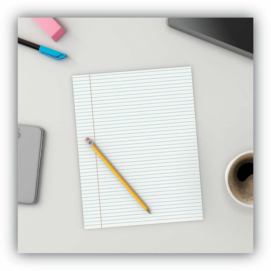 Glue Top Pads, Narrow Rule, 50 White 8.5 x 11 Sheets, Dozen