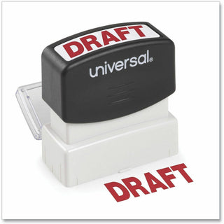 Message Stamp, DRAFT, Pre-Inked One-Color, Red
