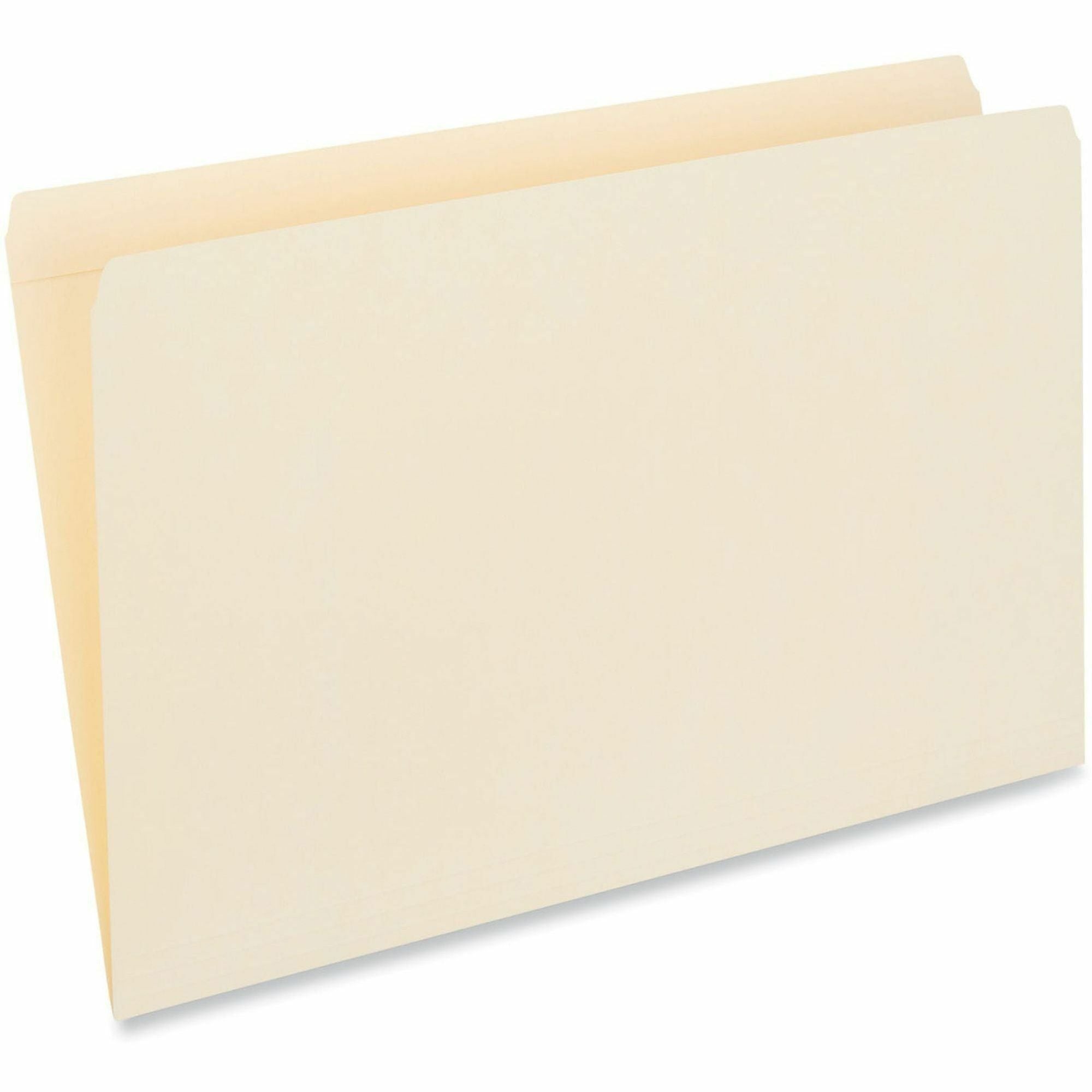 Double-Ply Top Tab Manila File Folders, Straight Tabs, Legal Size, 0.75" Expansion, Manila, 100/Box