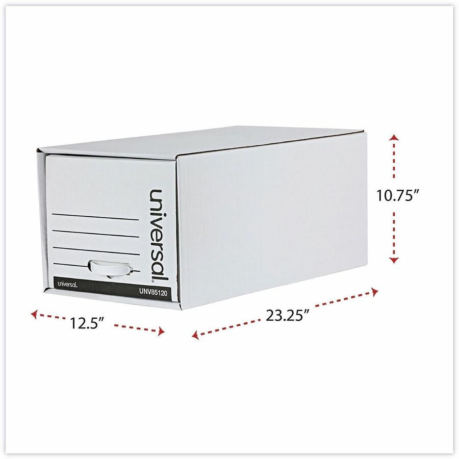 Economy Storage Drawer Files, Letter Files, White, 6/Carton
