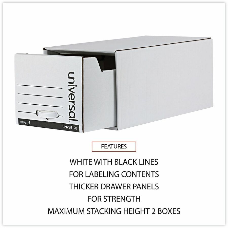 Economy Storage Drawer Files, Letter Files, White, 6/Carton