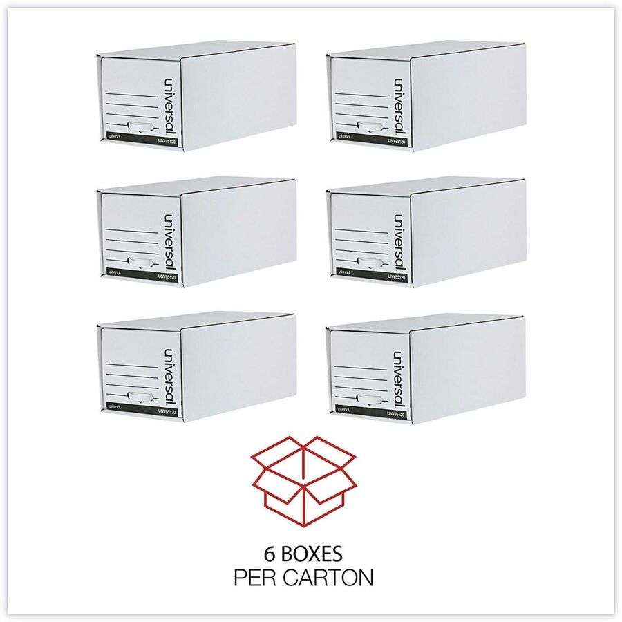 Economy Storage Drawer Files, Letter Files, White, 6/Carton