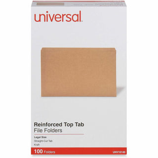 Reinforced Kraft Top Tab File Folders, Straight Tabs, Legal Size, 0.75" Expansion, Brown, 100/Box