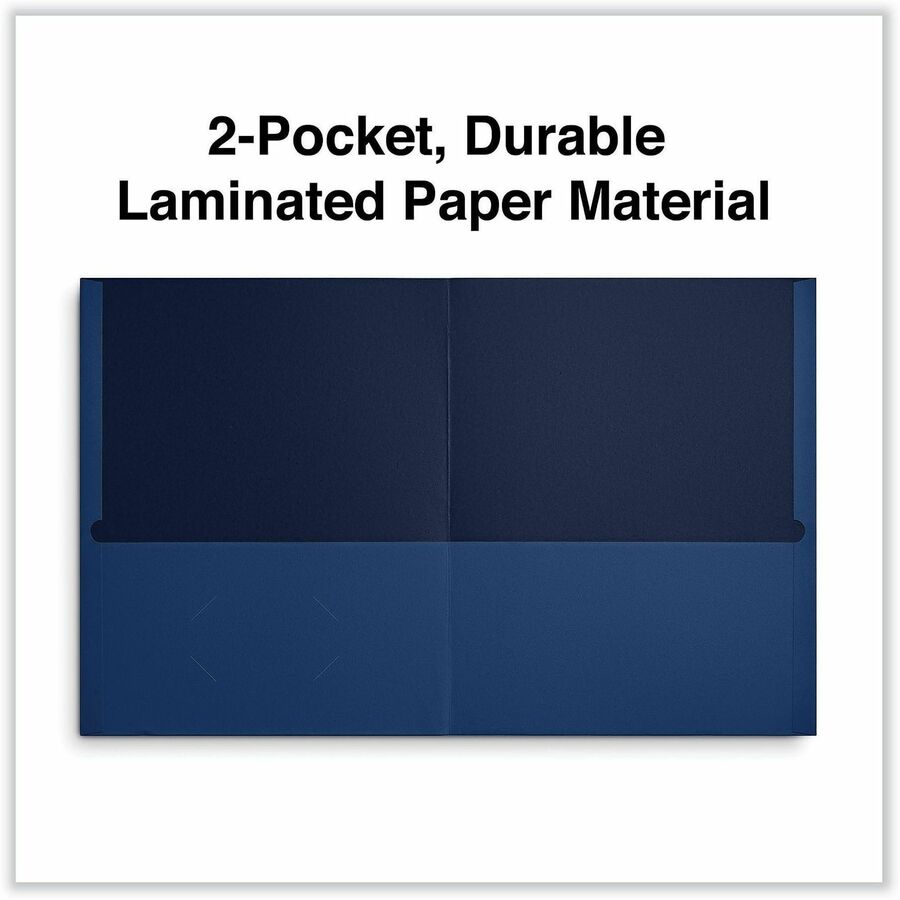 Two-Pocket Portfolio, Embossed Leather Grain Paper, 11 x 8.5, Assorted Colors, 25/Box