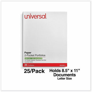 Two-Pocket Portfolio, Embossed Leather Grain Paper, 11 x 8.5, Assorted Colors, 25/Box
